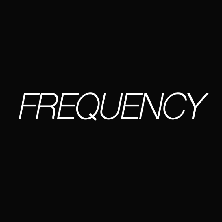 frequency text logo